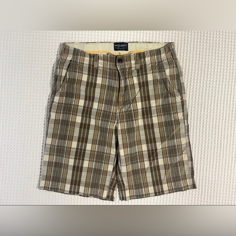 Nautica Jeans Co. Plaid Golf Shorts Size 36 Mens
